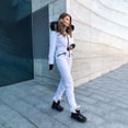 thumbnail image 4 of JFGHDG Snow Jumpsuit for Women One Piece Snowsuit Sports Waterproof Color Block Sports Outerwear Windproof Faux Fur Collar Warm Waterproof Sports Slim Winter Suits for Women A1_white M, 4 of 9