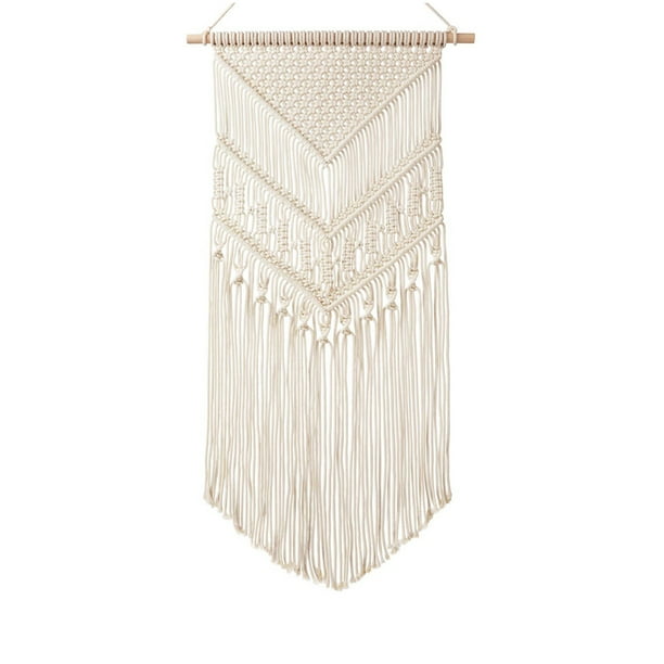 Tapiz de pared de macramé, tapiz bohemio decorativo elegante, tapiz bohemio, decoración de pared tejida, decoración para bodas, apartamentos, hogar, 41 cm (ancho) x 84 cm (largo)
