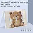 thumbnail image 4 of Switch Panel 4.48x4.56In Switch Plate Wall Panel Living Room Kitchen Bedroom Study Switch Panel Stylish Decoration Cartoon Grey Bear, 4 of 8