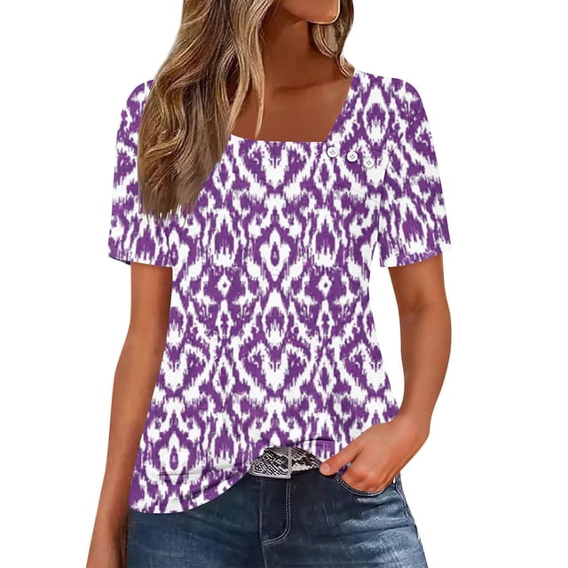 Usted Es Más Que una Camisa de Puntuación de Prueba, de Moda Casual Impreso Botón de Manga Corta Cuello en V para las Mujeres