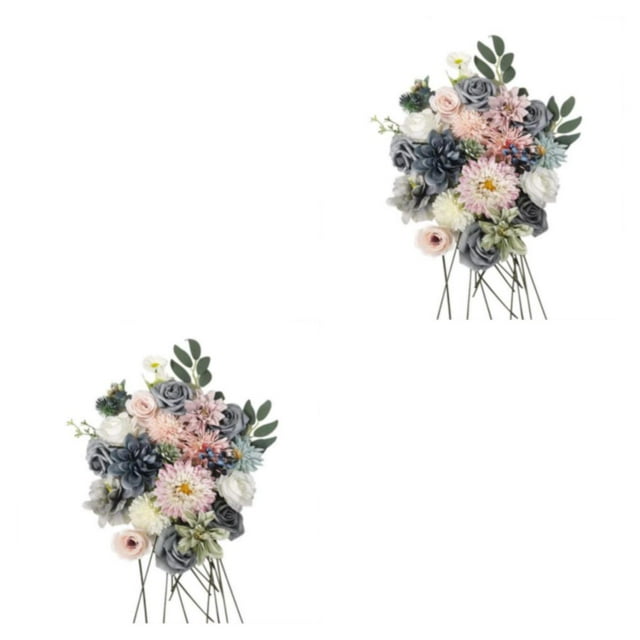 Ruiboury Long-lasting Durability Artificial Flower Bouquet For Wide Application Low Maintenance Artificial Flowers Fake Flowers BLUE PINK LH004 2Set
