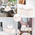 thumbnail image 2 of Household Rectangular Linen Tissue Box with Decorative Gold Line - Tissue Paper Holder Tissue Cover Holder Tissue Storage, 2 of 5