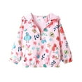 thumbnail image 2 of NAISIBABY Girls Jackets, Waterproof Prints Lightweight Hooded Windbreakers Pink 5T, 2 of 3