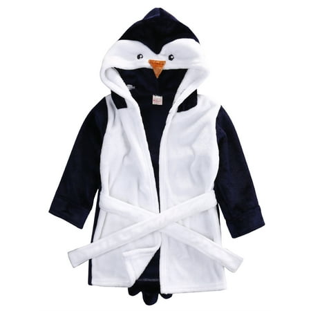 

Gureui Kids Toddler Baby Girl Boy Hooded Robe Bath Towel Cute Fleece Cartoon Animal Warm Soft Plush Bathrobe Sleepwear Pajamas with Belt