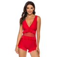thumbnail image 3 of Coofit Maillot de Bain Femme une Pièce Col en V Volanté Été, 3 of 8
