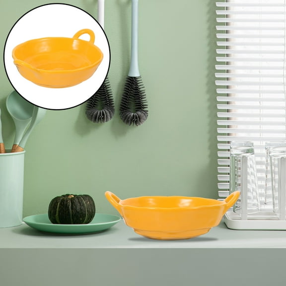 SEWCHICS Yellow Hammered Ceramic Soup Bowl Microwave Safe Food Serving and Storage 1 Piece