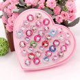 thumbnail image 2 of Sanrio-Conjunto de 36 anillos de Hello Kitty para niños y niñas, sortijas ajustables con dibujos animados, caja de corazón, regalo de fiesta, 2 of 3
