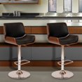thumbnail image 2 of Taburete de bar Armen Living London, ajustable, giratorio, color nogal negro, 2 of 9