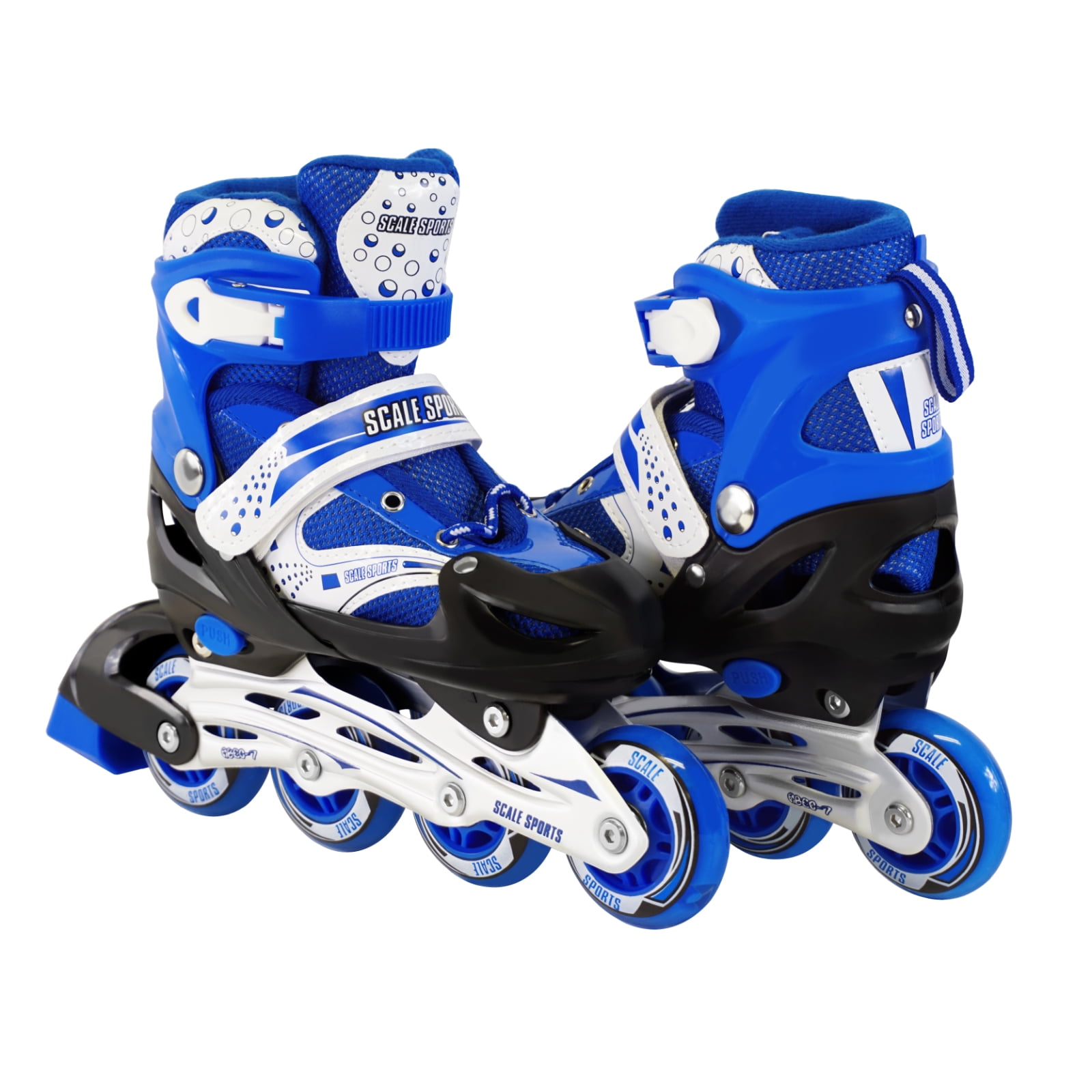 Size 58 Adjustable Kids Light Up Inline Skates Blue