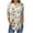 khaki-12, variant on Women's Tops Printing Blouses 3/4 Sleeved Button Round Neck Fashionable Top Summer Tops For Women