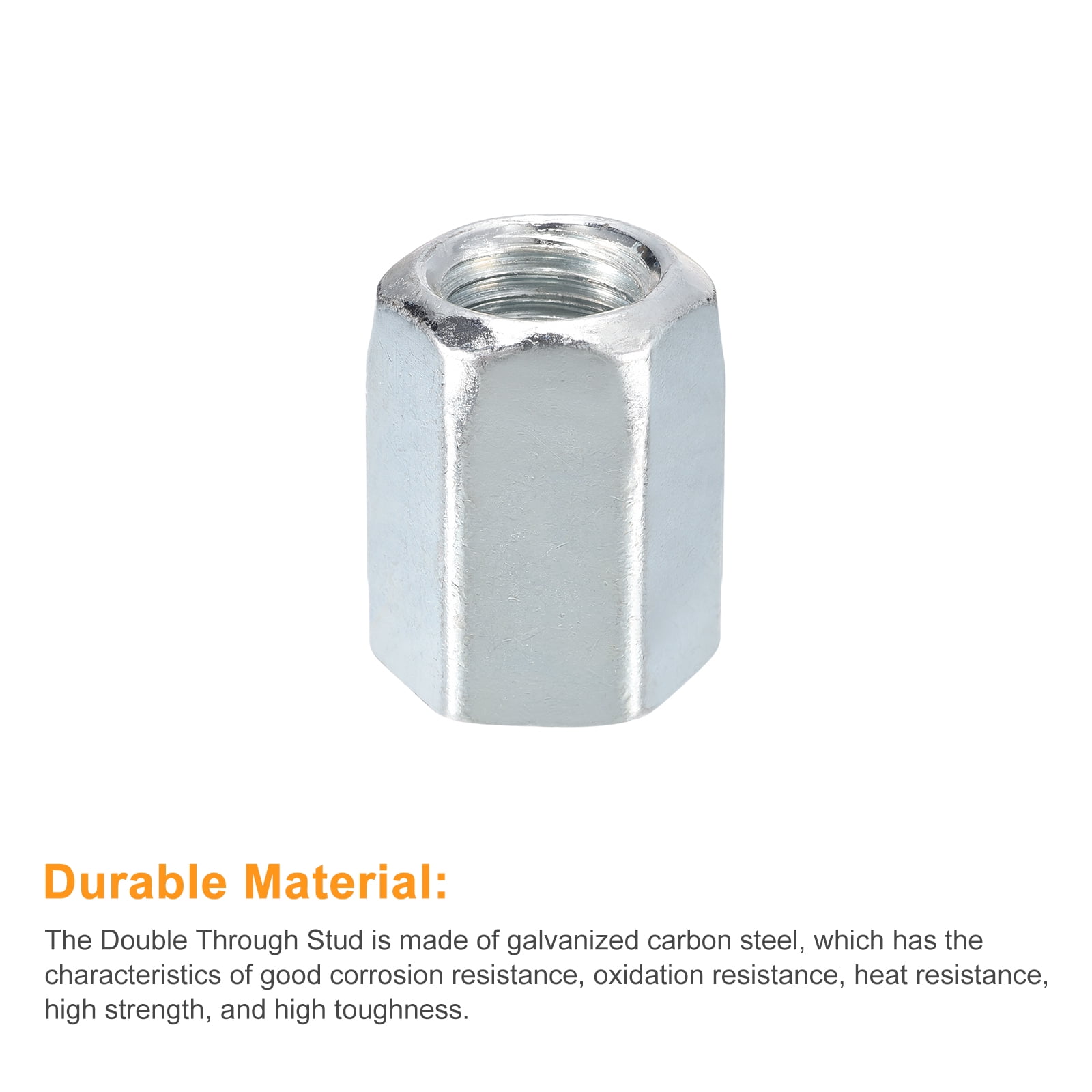 3pcs M20x30x40mm Coupling Nuts - Galvanized Carbon Steel Hex Threaded Rod Coupler for Furniture, Electronic, Industrial
