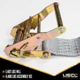 thumbnail image 4 of US Cargo Control 2 Inch x 16 Foot Gray E Track Ratchet Strap 2 Pack, 4 of 5
