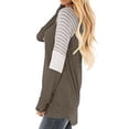 thumbnail image 2 of Nlife Women Stripe Colorblock Long Sleeve Round Neck Shirt, 2 of 6