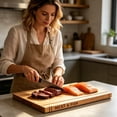 thumbnail image 4 of Leeye 3 Piece Acacia Wood Cutting Board Set, Natural Wood Chopping Board with Storage Stand, Kitchen Serving Board for Meat Cheese, 4 of 5
