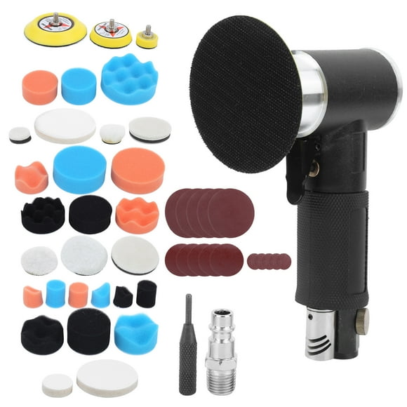 48Pcs Air Sander, Oscillating Pneumatic Eccentric Grinding Machine, Pneumatic Polisher, Black Eccentric Pneumatic Grinder, Sander Set, For Pray Polishing Burrs European Air Nozzle