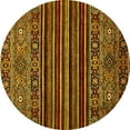 thumbnail image 1 of Ahgly Company Indoor Round Southwestern Yellow Country Area Rugs, 4' Round, 1 of 4