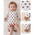thumbnail image 5 of KIMI BEAR 12 Months Infant Baby Girl Romper 18 Months Clothing 2 Packs Long Sleeves Floral Bowknot Bodysuit One-piece Jumpsuit 2pcs Clothes Brown, 5 of 7