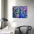 thumbnail image 4 of ARISTURING Purple Peacock Canvas Wall Art Proud Peacock Pictures Wall Decor Abstract Bird Painting Prints Framed Artwork Decor for Living Dining Room Bedroom Bathroom, 4 of 6