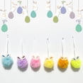 thumbnail image 4 of BQBQERT 6Pcs Hare Ear Furry Ball Shape Pendant Adorable Furry Ball Festival Hanging Ornament for Easter Party Decoration, 4 of 7