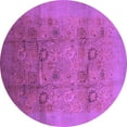 thumbnail image 1 of Ahgly Company Indoor Round Oriental Purple Industrial Area Rugs, 4' Round, 1 of 4