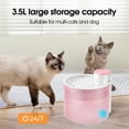 thumbnail image 6 of WOPET Pet Dog Cat Water Fountains Dispenser, 118oz/3.5L, Ultra Silent, with LED Light, Pink, 6 of 8