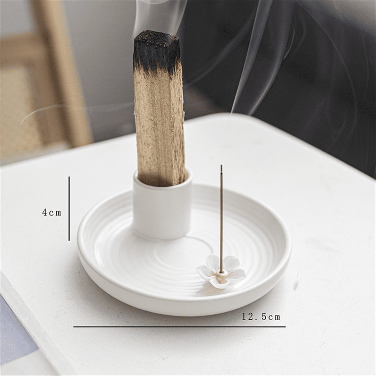 White Icense Holder,Ceramic Incense Holder,Scent Wood Stand