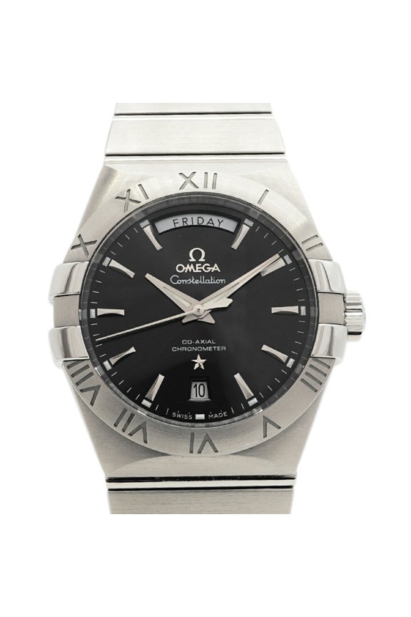 Pre-Owned Omega Constellation Day-Date Co-Axial 123.10.38.22.01.001 Black Dial Men's Watch