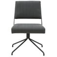 thumbnail image 2 of SAFAVIEH Couture Emmeline Leather Mid Back Swivel Office Chair, Slate Grey/Black, 2 of 7