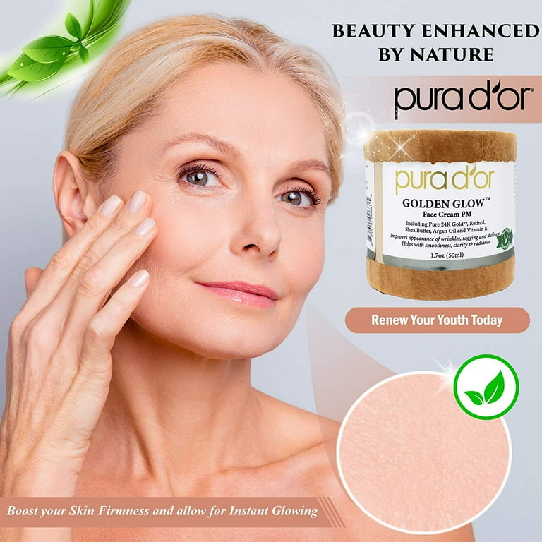 Pura D Or Golden Glow Face Cream Pm 1.7 oz Cream