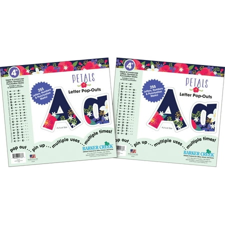 Barker Creek 4" Letter Pop-Out 2-Pack Petals 510 Characters/Set BC3982