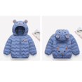 thumbnail image 5 of GYRATEDREAM Toddler Baby Boy Girl Hooded Puffer Jacket Lightweight Warm Comfy Packable Down Jacket Coat Little Kids Autumn Winter Outwear Clothes Blue for 1-5Y, 5 of 6