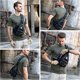 thumbnail image 2 of Bolso de hombro - Mochila bandolera militar con puerto de carga USB y portabotellas para trekking, acampada, senderismo, viajes, camuflaje, 2 of 5