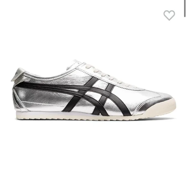 1183B566 021 Onitsuka & Tiger Mexico 66 Silver Black US6.5 USED Japan Free Ship