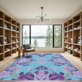 thumbnail image 2 of ODIKA 5'x7' Machine Washable Non-Slip Area Rug, Traditional Teal High Traffic Rug with Pad, Blue, 1020885, 2 of 8
