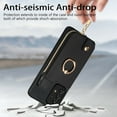thumbnail image 4 of Feishell for Samsung Galaxy A53 5G Wallet Case, Zipper Purse with 360 Rotatable Ring Kickstand, Premium PU Leather Shockproof Magnetic Buckle Credit Card Slots Holder Phone Case for Women Men,Black, 4 of 9