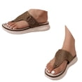 thumbnail image 2 of IUJSOY Flip Flops for Women Arch Support Thick Athletic Cushion Walking Sandals Rhinestone Slides, 2 of 9