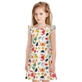 thumbnail image 1 of Fotbe Crabs Shrimps Vestido de Dormir para Niñas de 3 a 10 Años, Mangas Cortas, Estilo Princesa, Pijama Camisón con Mangas Voladas-Small, 1 of 6