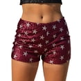 thumbnail image 2 of Letdown Women's Sequin Mini Shorts Stars Sparkly Micro Shorts Y2k Low Rise Rave Outfits Trendy for Club Hot Pants (Red, M), 2 of 6