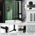 thumbnail image 4 of Shower Door 60 in W x 72 in Frameless Bypass Sliding Shower Door Glass Shower Door 5/16" (8 mm) Tempered Glass with Explosion-Proof Film Bath Sliding Door Stainless Steel Matte Black, 4 of 9