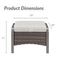 thumbnail image 3 of OPOHORO Outdoor PE Wicker Ottoman Set of 2, Patio Rattan Footstool Footrest Furniture, All Weather Outdoor Ottomans Footrest Seat with Beige Cushion for Patio and Garden, 3 of 6