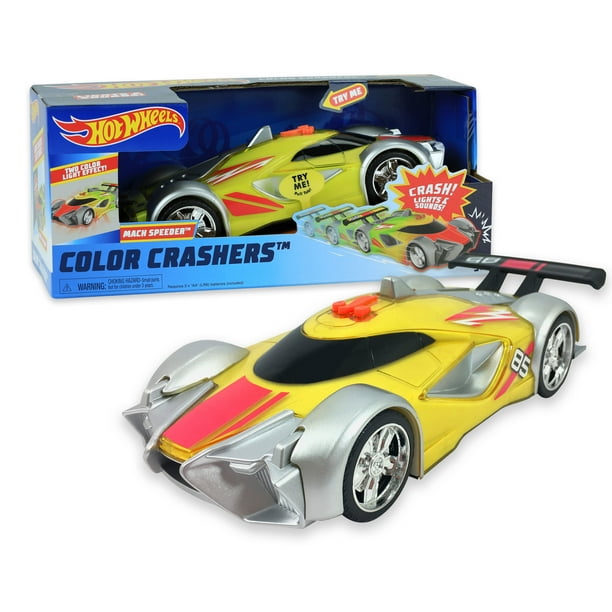 Hot Wheels Color Crashers, Mach Speeder, Vehicle Light Sound, Ages 3 Up, by Just Play Walmart
