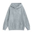 thumbnail image 6 of Wilark Girls Oversized Hoodies Sweatshirts with Pockets Long Sleeve Pullover Fleece Warm Casual Kids Fall Winter Tops Gray 12, 6 of 6