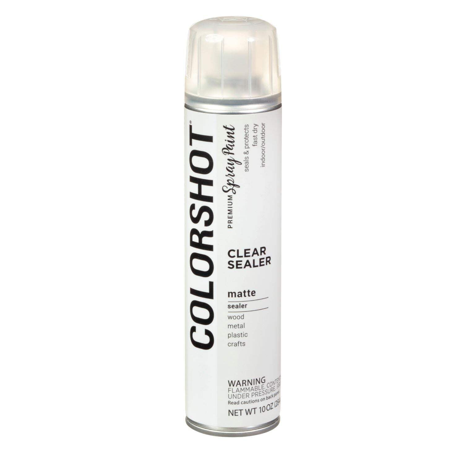 COLORSHOT Clear Sealer Matte, 10 oz. 4 Pack, Fast-Drying Acrylic Paint, Indoor & Outdoor Use
