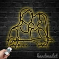thumbnail image 2 of Handmadetneonsign Custom Daughter Kissing Mom Metal Wall Art LED Light, Daughter Mother Metal Sign, 2 of 5