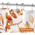 thumbnail image 3 of Orange Floral Shower Curtain, Modern Plants Botanical Fabric Cloth Shower Curtains for Rustic Vintage Bathroom Decor, Fall Watercolor Eucalyptus Leaf, 72x72, 3 of 6