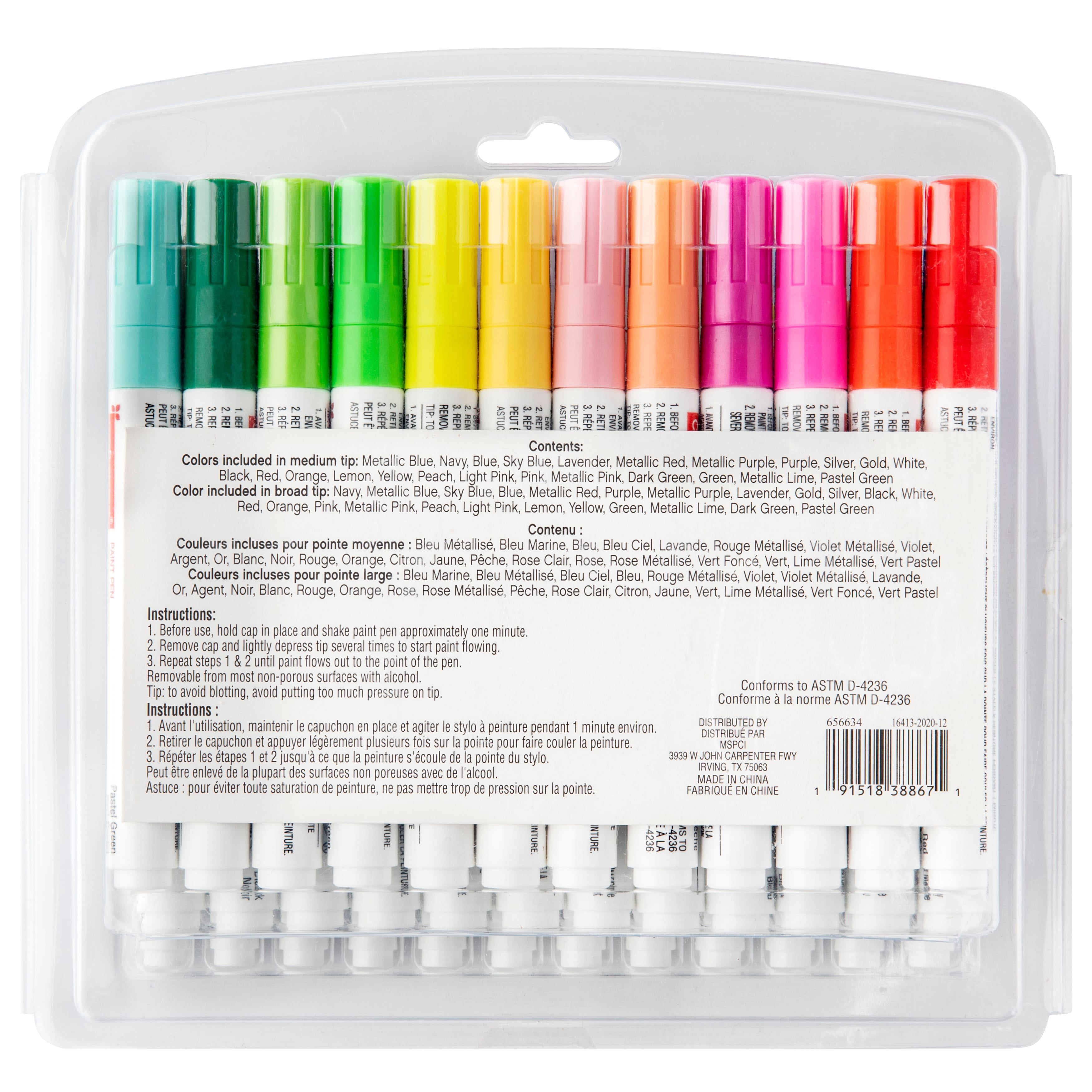 Medium Line 12 Color Paint Pen Set by Craft Smart®