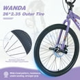 thumbnail image 3 of Aukfa 26" Freestyle BMX Bikes,Kids Mountain Bike for Boys Girls,Shimano 7 Speed,Double Disc Brakes,Purple, 3 of 7