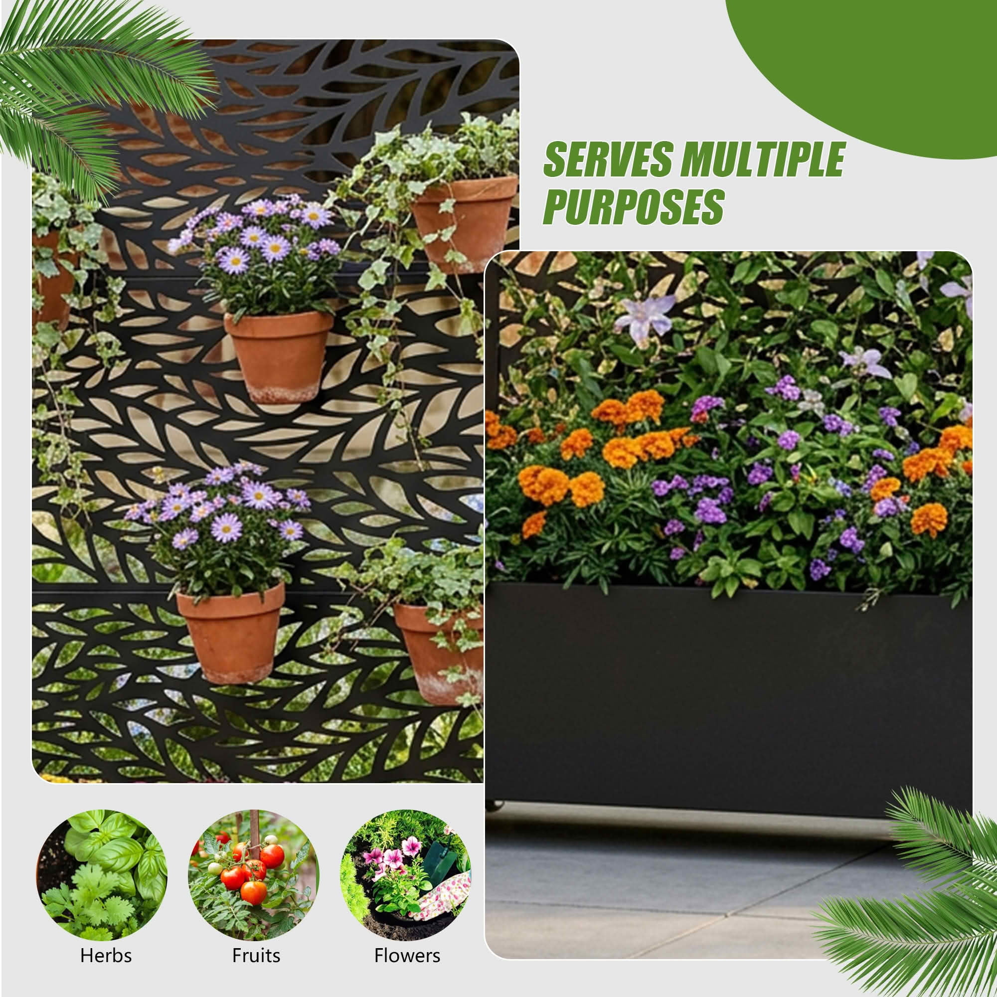 MAYEERTY Metal Arched Raised Garden Bed with Trellis Outdoor Planter Box Patio Backyard Vertical Climbing Plant Grow Bed, 72×47.2×15.7in