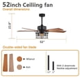 thumbnail image 6 of 52 inch Ceiling Fan with Caged Light and Remote, Dual Finish Blades, 6 of 8