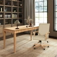 thumbnail image 3 of Pemberly Row High Back Executive Home Office Chair Neutral Cream Beige & Wood, 3 of 10